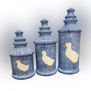 Blue Speckled Duck Canister Set